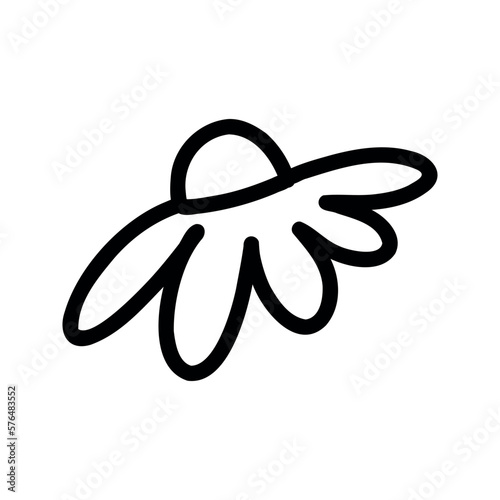 Flower cartoon vector illustration in doodle style