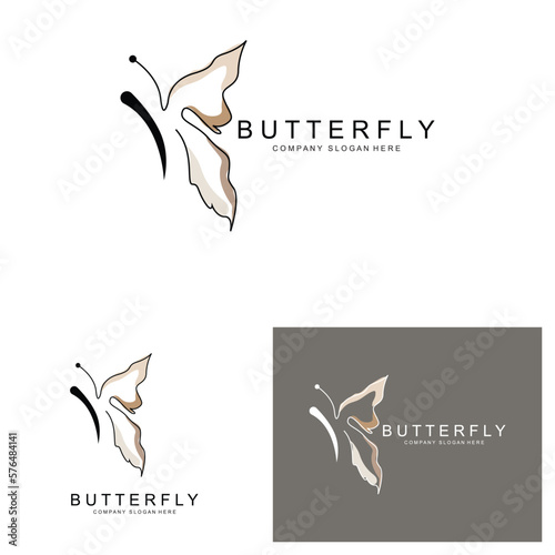 Butterfly Logo Design, Beautiful Flying Animal, Company Brand Icon Illustration, Screen Printing, Salon