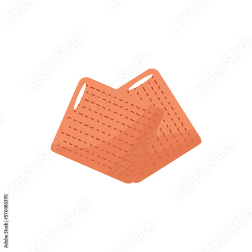 Jewish holiday Passover, Pesach. unleavened bread, matzo, flatbread icons and symbols on white background. Vector illustration