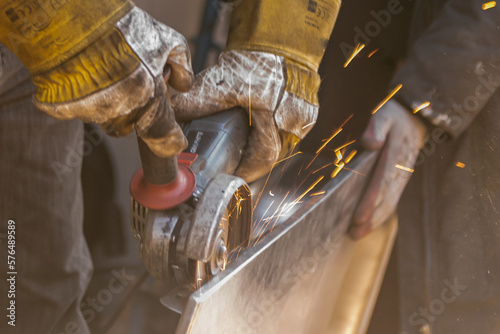 cutting metal with an angle grinder