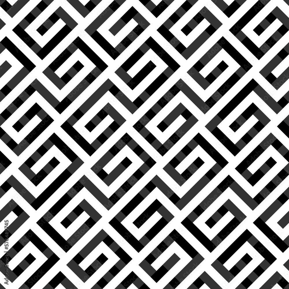 Seamless pattern with Chinese ornament. Oriental traditional ornamentation with curly shapes. Window tracery wallpaper. Grid motif. Digital paper with curves, textile print, web design. Vector art. Seamless pattern with Chinese ornament. Oriental traditional ornamentation with curly shapes. Window tracery wallpaper. Grid motif. Digital paper with curves, textile print, web design. Vector art.