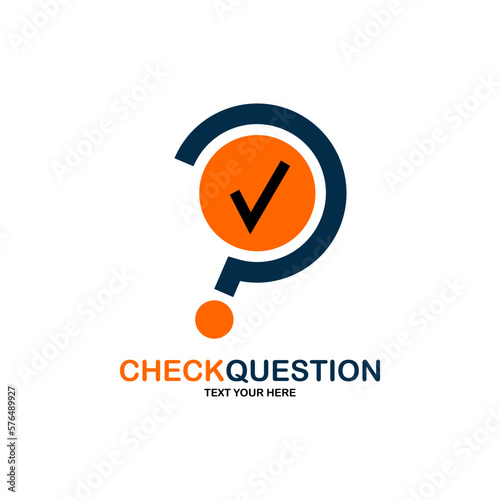 Check question logo vector design. Suitable for business, education, and question symbol