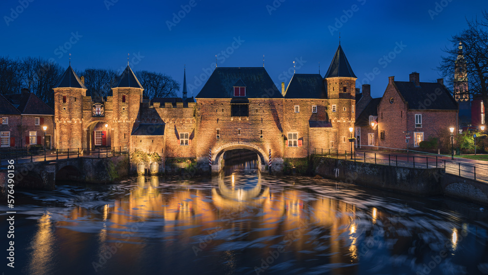 Koppelpoort, the historic city wall gate in Amersfoort, Netherlands