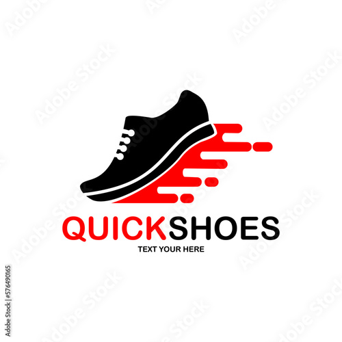 Fast shoes sport vector logo template. Suitable for business, web, fashion, sport symbol and health