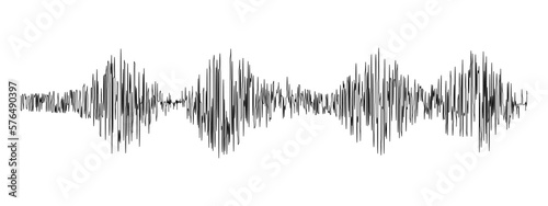 Polygraph or seismograph diagram isolated on white background. Seismogram or lie detector graph. Ground motion, earthquake line, sound or pulse record wave