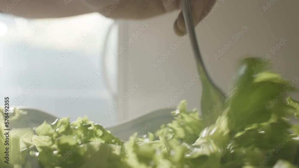 Making salat fresh vegetable closeup healthy food