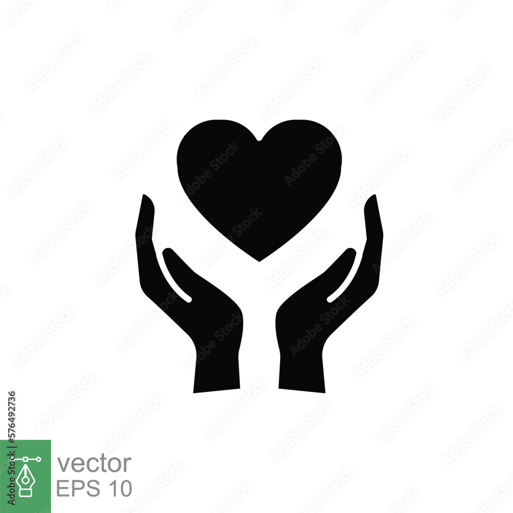 Hand heart glyph icon. Simple solid style. Wellbeing, health care, support, life, save, love, give, charity concept. Black silhouette symbol. Vector illustration isolated on white background. EPS 10. Hand heart glyph icon. Simple solid style. Wellbeing, health care, support, life, save, love, give, charity concept. Black silhouette symbol. Vector illustration isolated on white background. EPS 10.
