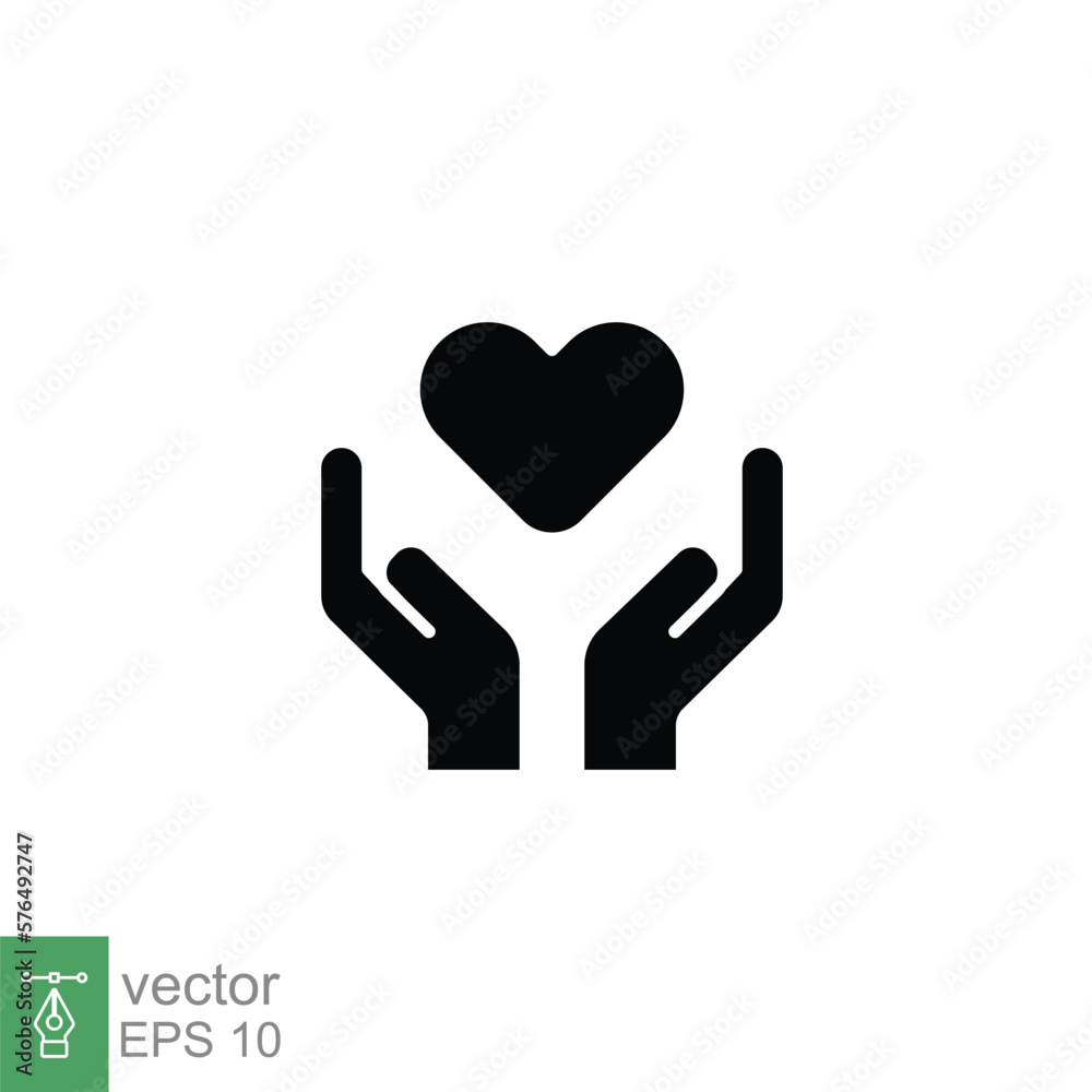Hand heart glyph icon. Simple solid style. Wellbeing, health care, support, life, save, love, give, charity concept. Black silhouette symbol. Vector illustration isolated on white background. EPS 10. Hand heart glyph icon. Simple solid style. Wellbeing, health care, support, life, save, love, give, charity concept. Black silhouette symbol. Vector illustration isolated on white background. EPS 10.