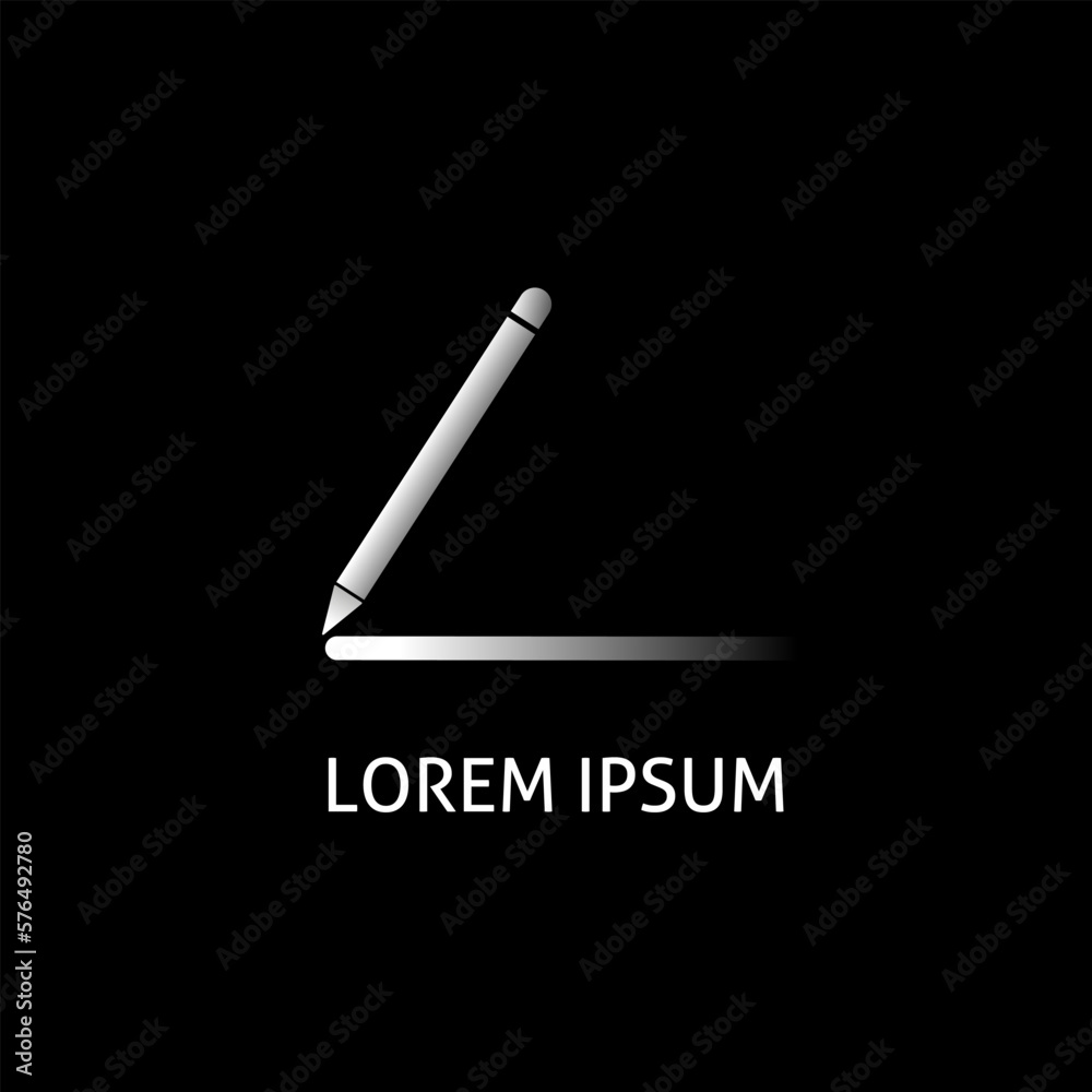 Simple vector icon logo company for your business trendy isolated pen pencil black white suitable for your company, organization, product Simple vector icon logo company for your business trendy isolated pen pencil black white suitable for your company, organization, product
