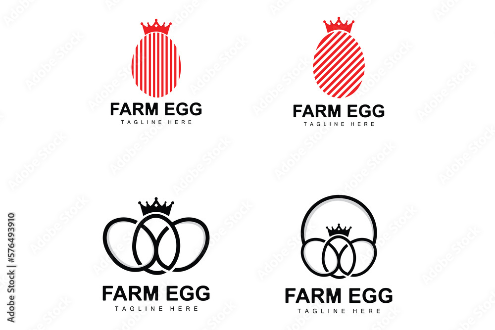 Egg Logo, Egg Farm Design, Chicken Logo, Asian Food Vector