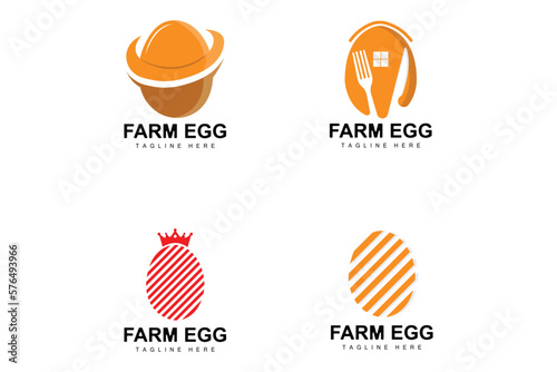 Egg Logo, Egg Farm Design, Chicken Logo, Asian Food Vector