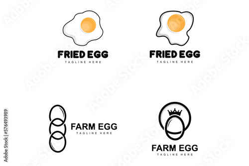 Egg Logo, Egg Farm Design, Chicken Logo, Asian Food Vector