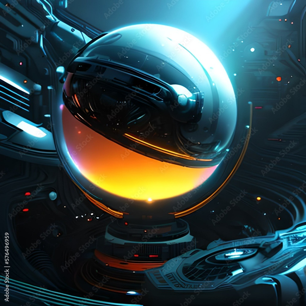 Space Sspherical Alien Ship