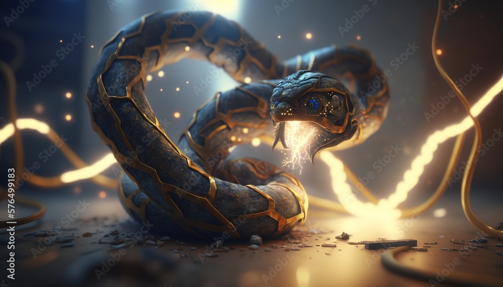 futuristic divine snake cyborg alien created with generative ai ...