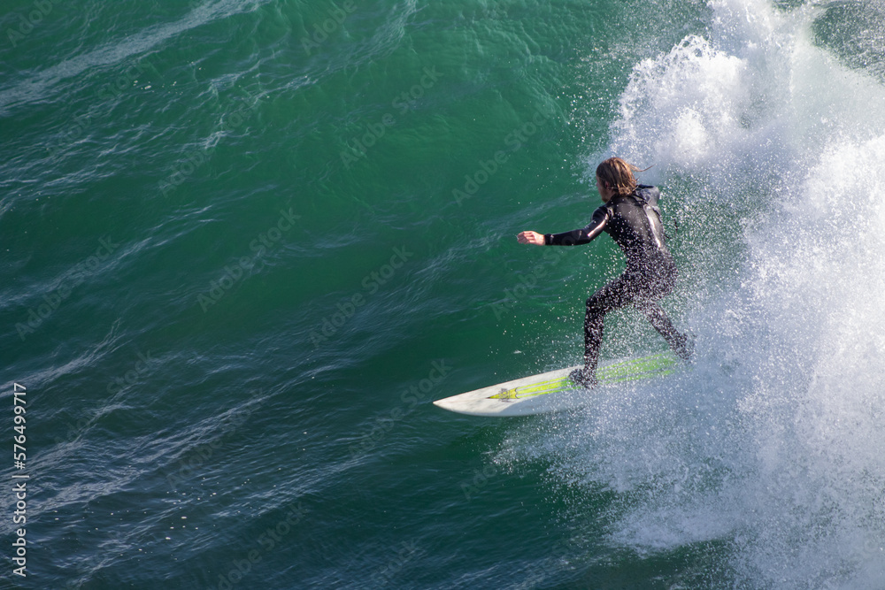 Surfing California Winter Coastline 