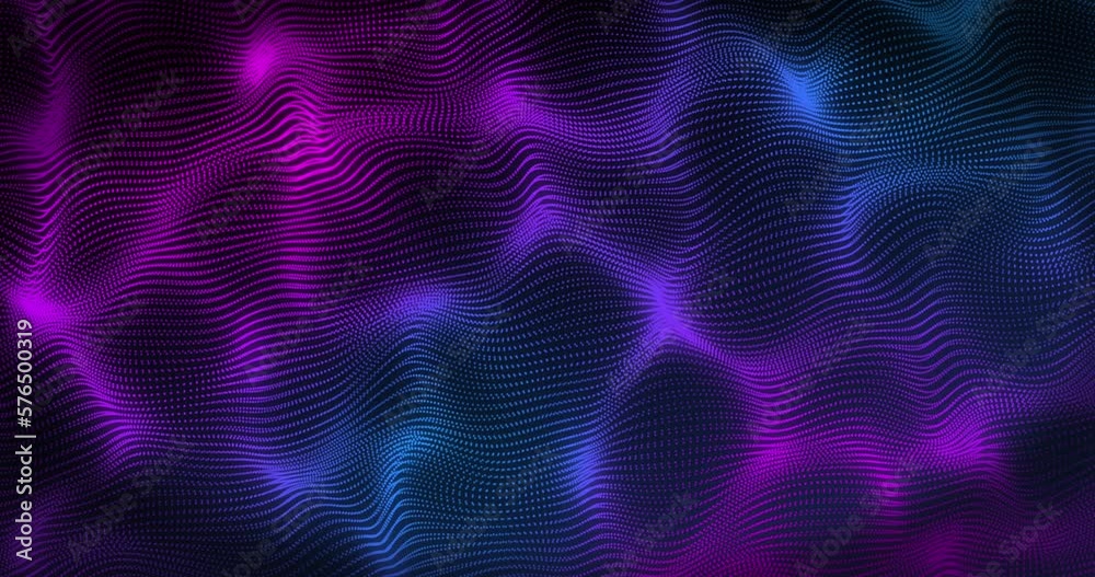 Animation of purple and blue wave pattern on seamless loop