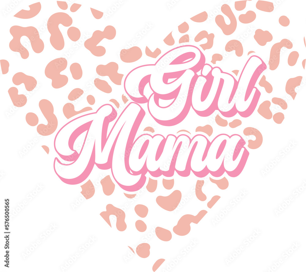 Girl mama leopard design for mother's day,Gift ideas mama style retro.