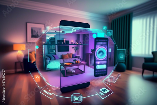 smart home management system using augmented reality, future concept, generative ai