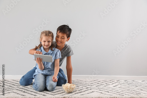 Little girl and her brother...