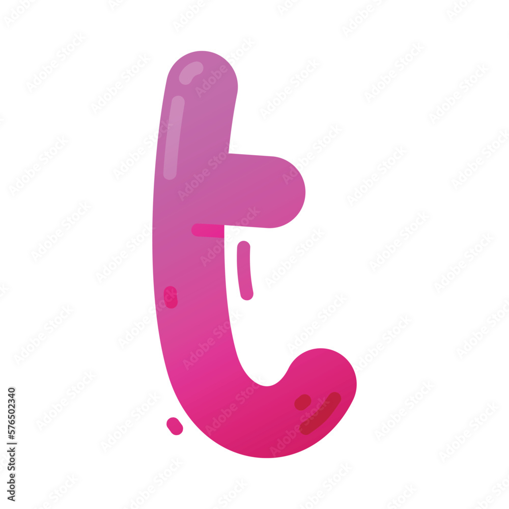 Funny Bright Balloon Letter t of Children Alphabet Vector Illustration Funny Bright Balloon Letter t of Children Alphabet Vector Illustration