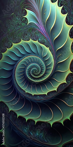 fractal spiral with plant texture