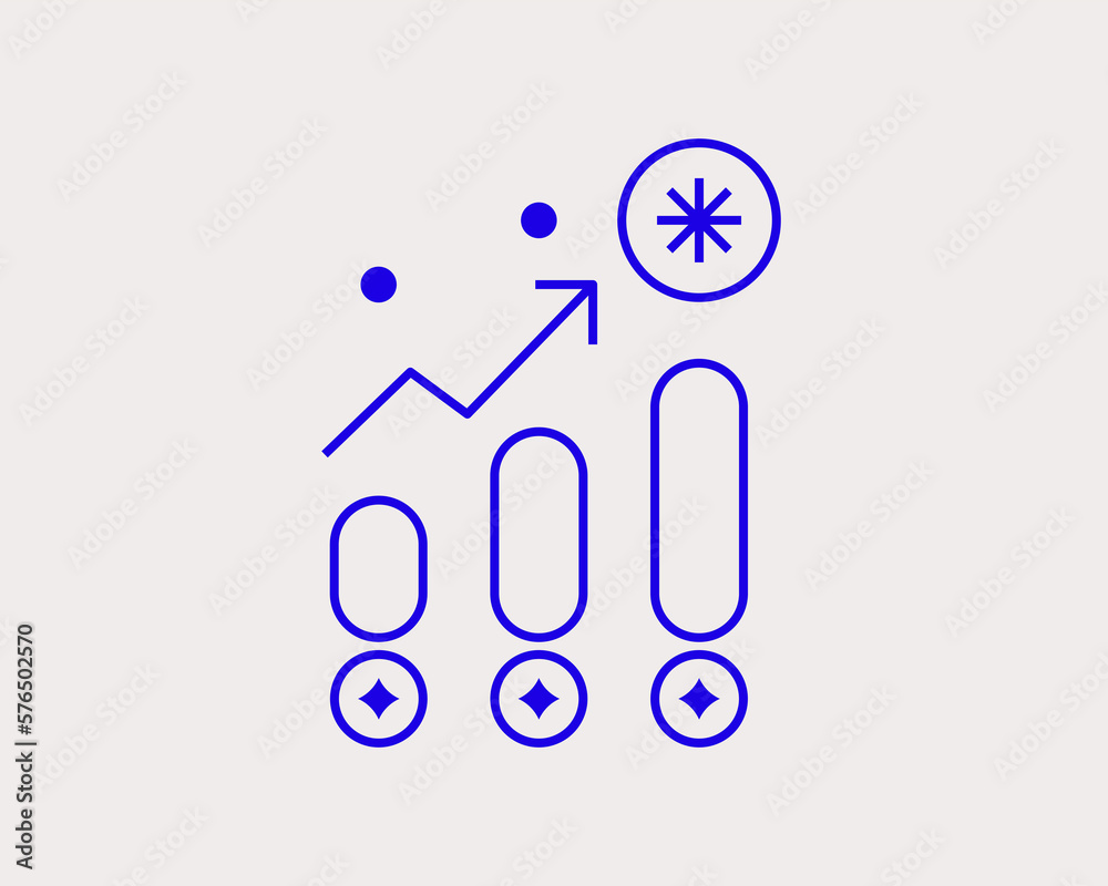 Geometric concept of  increase vector illustration in a flat style for website, mobile app, banner, ui ux design, web design, business, marketing, landing page, web development
