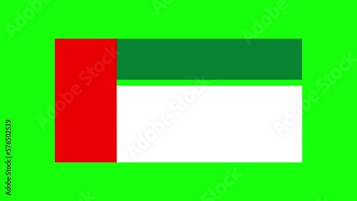 United Arab Emirates flag animation green screen background 4K. motion graphics render.