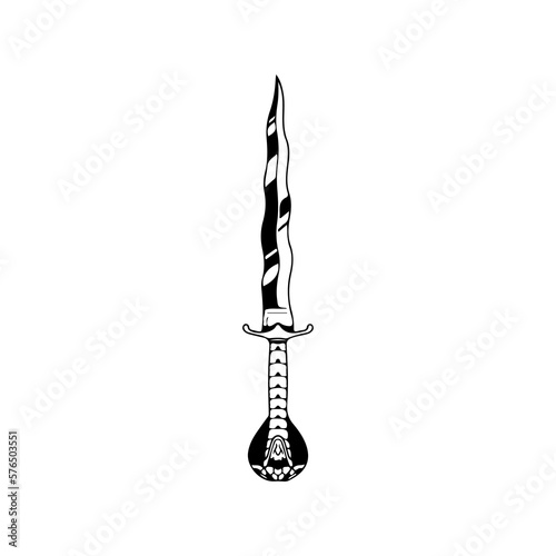 vector illustration of dagger with snake concept