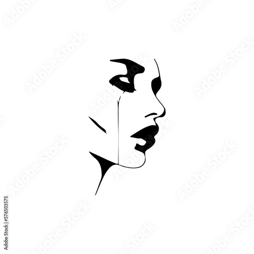 vector illustration of crying woman