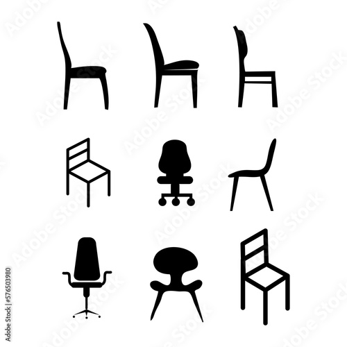 Chair icons set. vector illustration on white background..eps