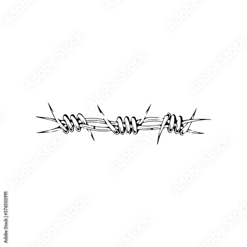 vector illustration of barbed wire concept