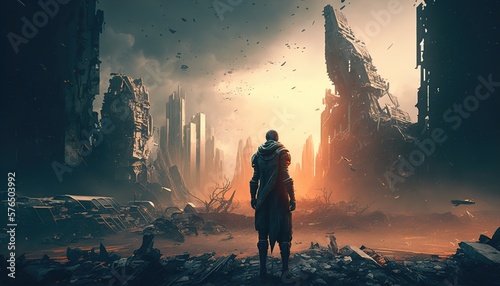 game characters in futuristic cyborb style created with generative ai technology