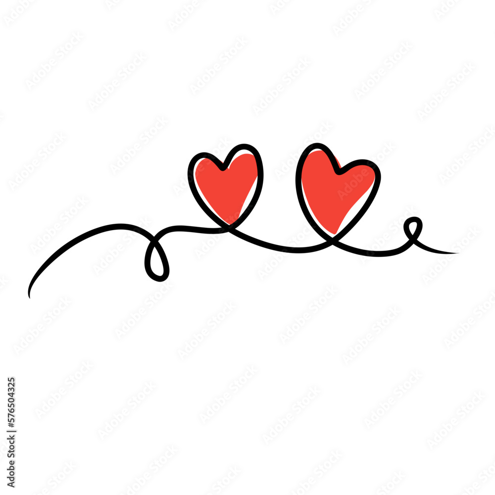 One line heart shape