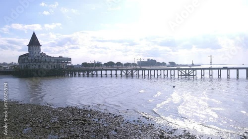 Fishing Club Building (Spanish: Club de Pescadores) on the Banks of the Rio de la Plata River, Costanera Norte Avenue, Buenos Aires Argentina.   photo