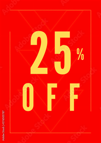 25 percent off red and yellow