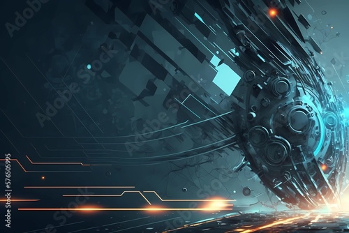 Futuristic technology cyberspace created by generative ai