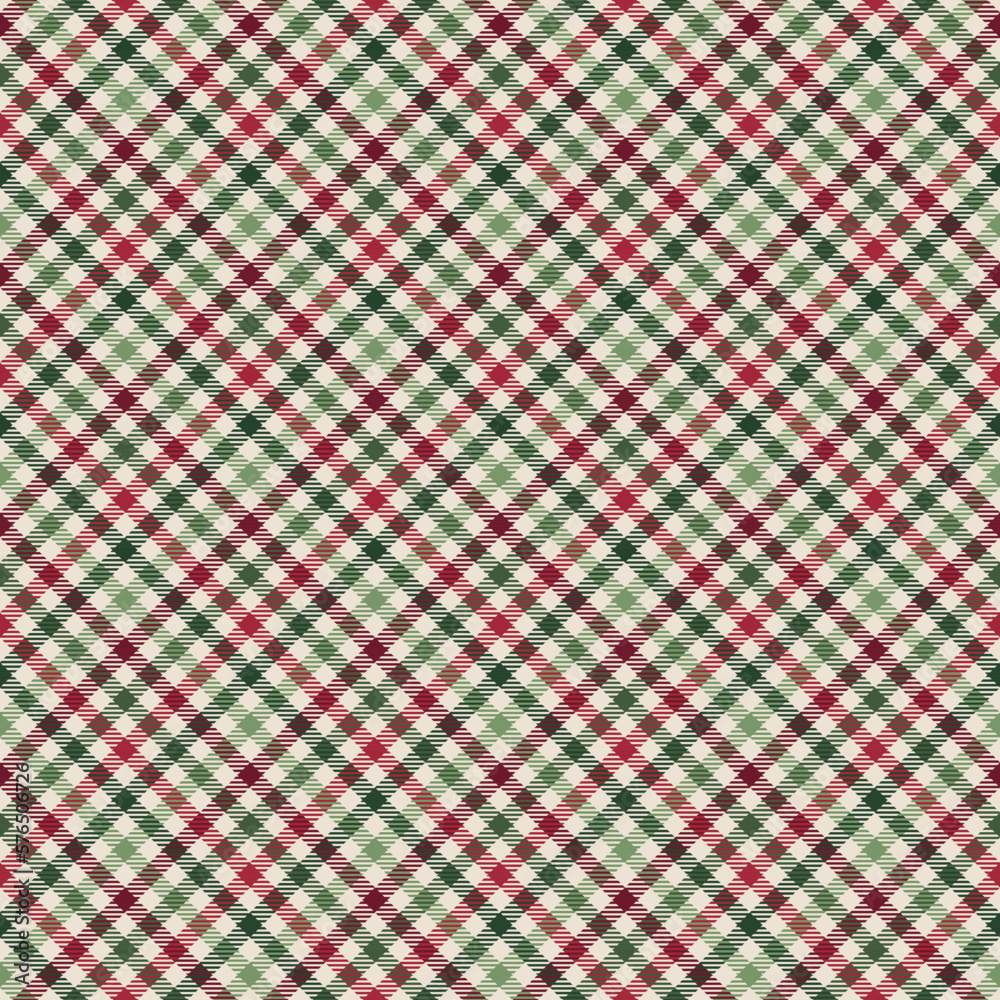 Christmas Plaid Seamless Pattern - Colorful and festive repeating pattern design