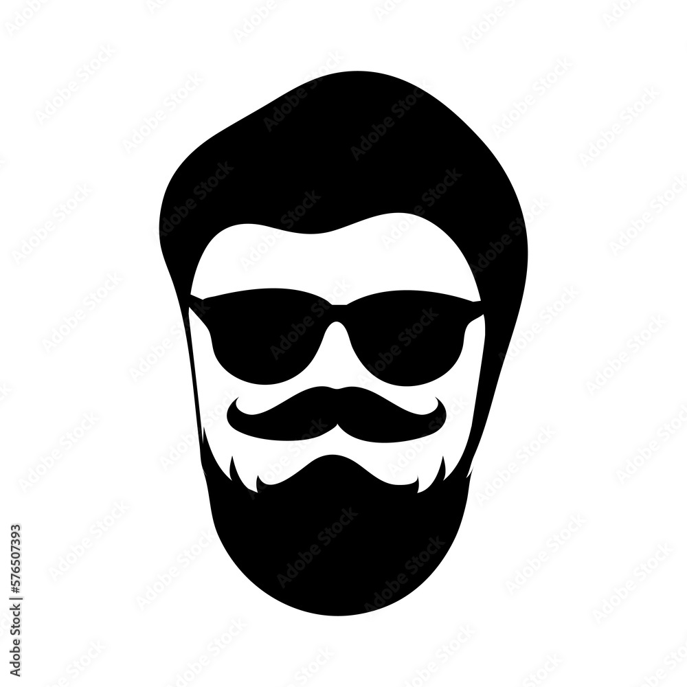 face bearded man trendy style on white background..eps face bearded man trendy style on white background..eps
