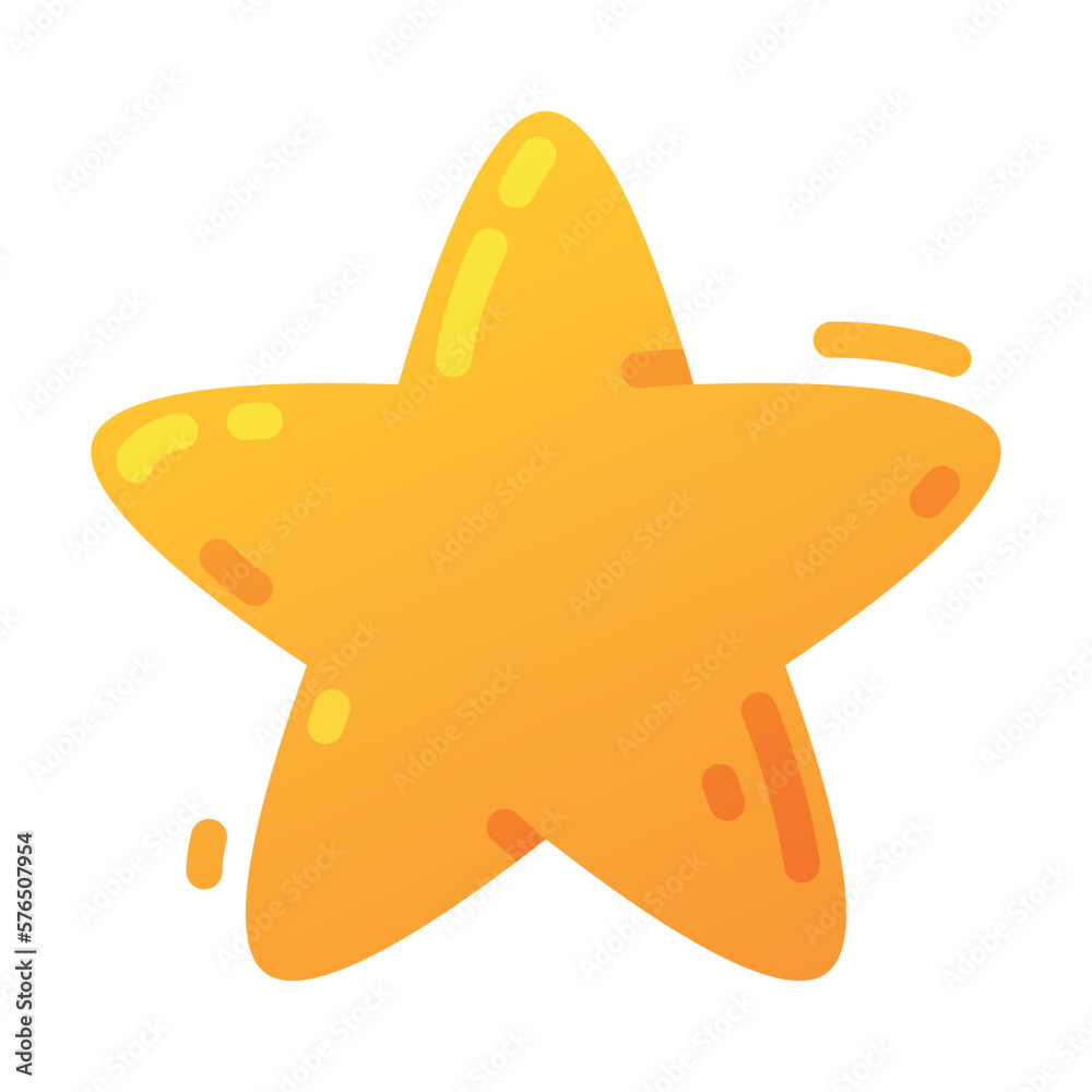 Shiny Golden Star Icon and Childish Design Element Vector Illustration Shiny Golden Star Icon and Childish Design Element Vector Illustration