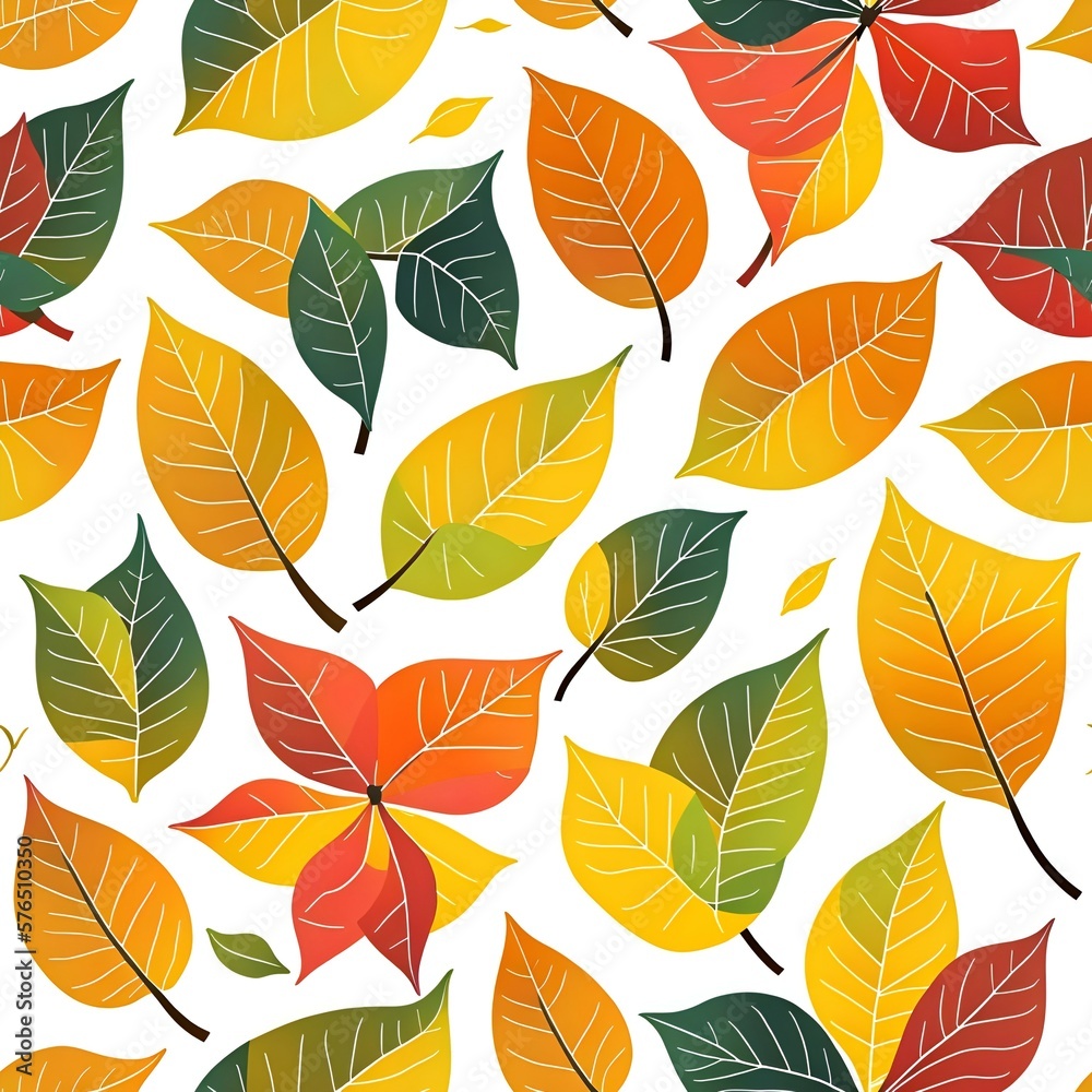 Obraz premium patterns multicolored and seasons leafs {AI generative}