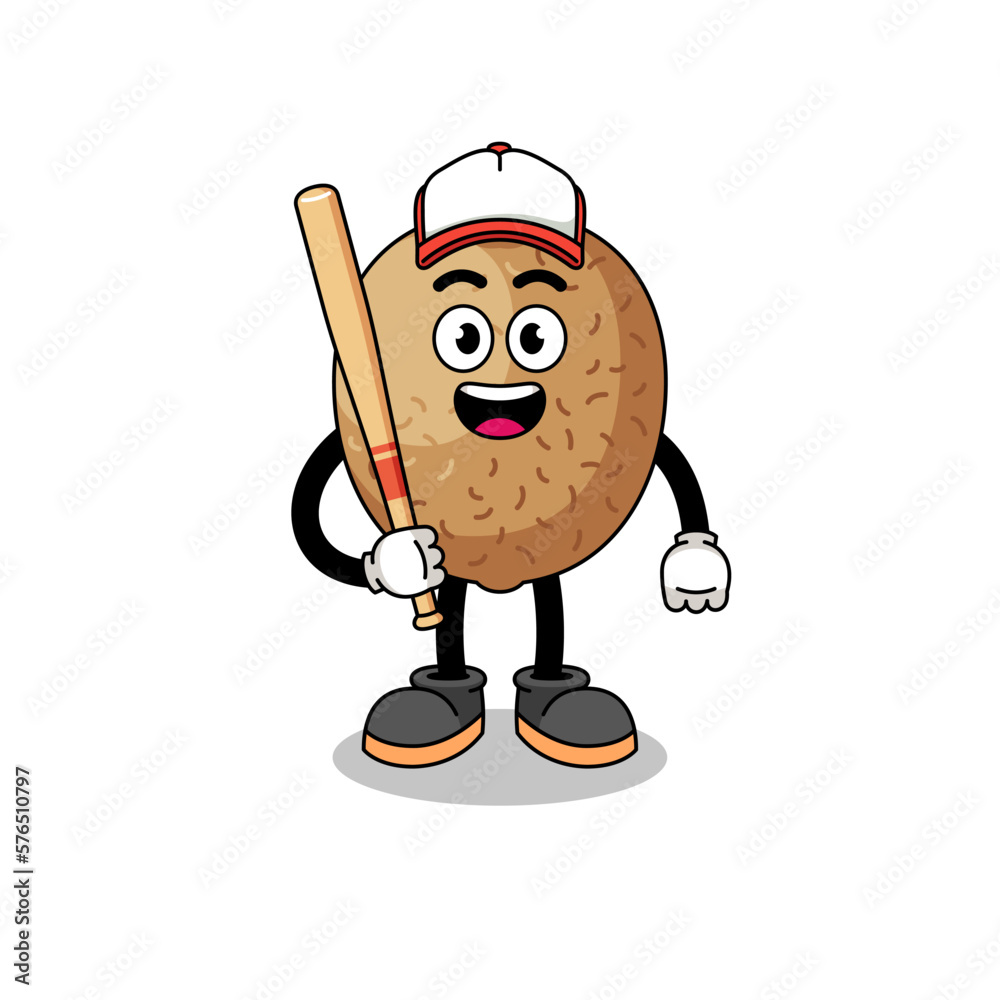 kiwifruit mascot cartoon as a baseball player kiwifruit mascot cartoon as a baseball player