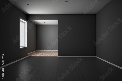 Beautiful minimalist interior with empty frames  wall mockup  Genertive AI