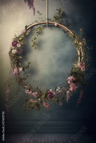 Floral Halo Ring , Digital Backdrop for Maternity Photography