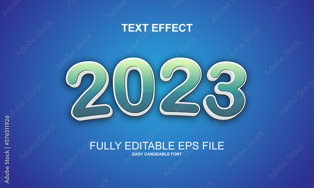 Editable text effect 2023 title style