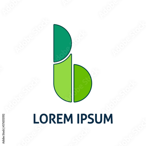 Green Logo icon company vector initials letter "b" trendy very suitable for logos of organizations, products, companies isolated on white background