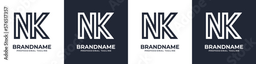 Simple NK Monogram Logo, suitable for any business with NK or KN initial.