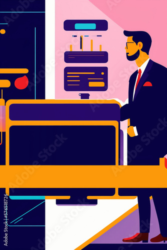 illustration concept of a businessman in a presentation. Generative AI