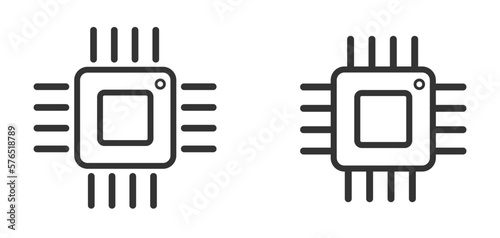 Computer microprocessor vector icons set