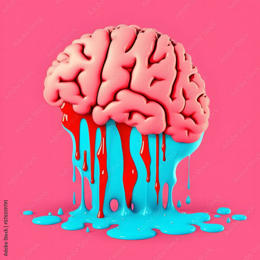 Glowing brain and light bulb illustration in color, idea concept Glowing brain and light bulb illustration in color, idea concept