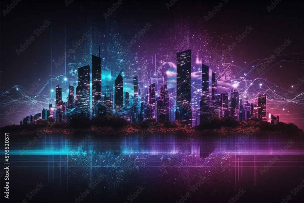 Smart city big data connection technology concept server Smart city big data connection technology concept server